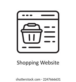 Shopping Website Vector Outline Icon Design illustration. Product Management Symbol on White background EPS 10 File