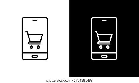 Diseño de conjunto de iconos blancos de compras