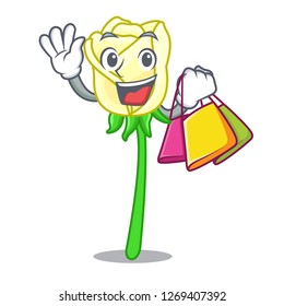 Shopping white rose isolated on the mascot