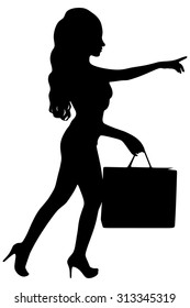 Shopping woman holding shopping bag