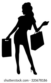 Shopping woman holding shopping bag