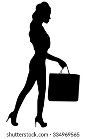 Shopping woman holding shopping bag