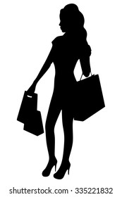 Shopping woman holding shopping bags