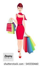 Shopping woman model. Shopping. Big Sale