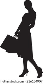 
shopping woman vector design silhouette