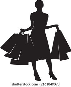 
shopping woman vector design silhouette