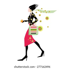 Shopping woman vector illustration