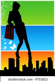 shopping women vector 2