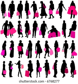 shopping women vector