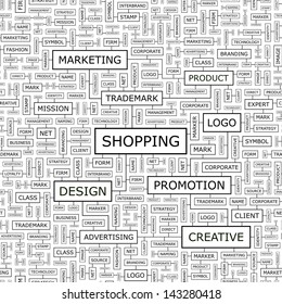 SHOPPING. Word cloud concept illustration. 