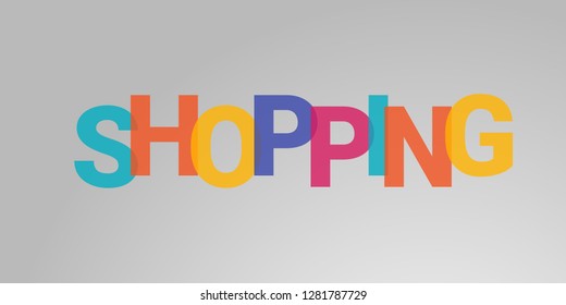 Shopping word. Shopping concept 