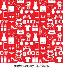 Shoppingand sale accessories background, pattern