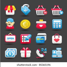 shopping,business,travel icon set | Dark series
