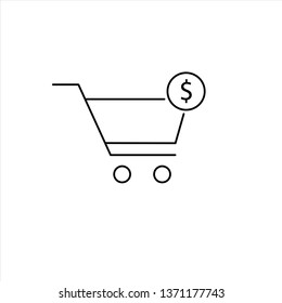 shopping,currency,dollar vector best line icon.
