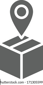 compras,icono de ubicación ilustración vectorial plana