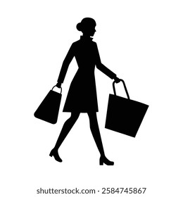 shopping-silhouette-vector, this is a editable file.