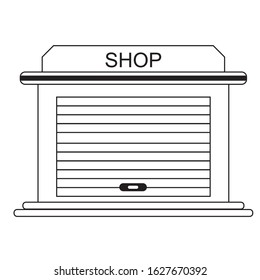 shops buildings icons set isolated on white background, vector illustration
