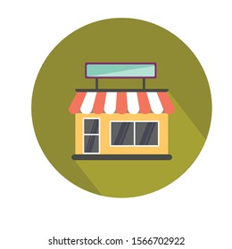 Shops Facades Flat Illustrations Set. Family Bakery, Grocery Store Exterior. Clothes Fashion Boutique Isolated Clipart. Pharmacy, Drugstore Building Design Element. Shopping, Commerce, Trade