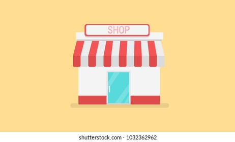 Shops and stores icon in flat design style vector illustration