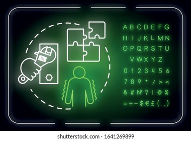 Shore up weaknesses neon light concept icon. Minimize threat. SWOT strategy. Self-building idea. Outer glowing sign with alphabet, numbers and symbols. Vector isolated RGB color illustration