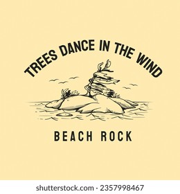 Shoreline Charm: Wind, Tree, Seagull