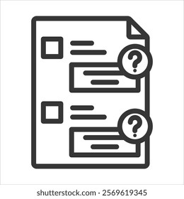 Short Answer Questions Outline Icon Vector Illustration