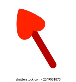 Flecha corta con punta en forma de corazón, elemento de diseño para San Valentín, vector