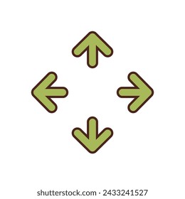 Short arrows pointing in different directions. 