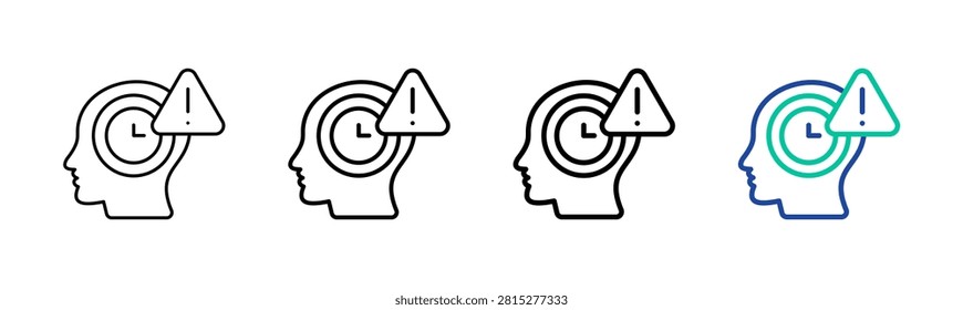 Short Attention Span Icon Collection Different Style Outline