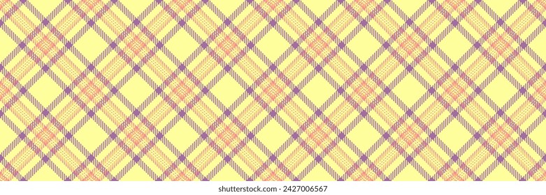 Short background textile fabric, horizon texture vector tartan. Scottish check plaid pattern seamless in yellow and magenta color.