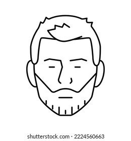 short beard hair style line icon vector. short beard hair style sign. isolated contour symbol black illustration