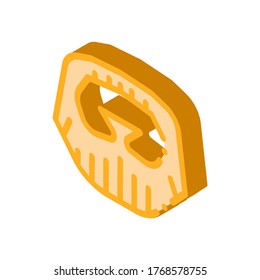 Short Beard Mustache Icon Vector. Isometric Short Beard Mustache sign. color isolated symbol illustration