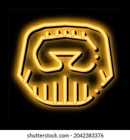 Short Beard Mustache neon light sign vector. Glowing bright icon Short Beard Mustache sign. transparent symbol illustration