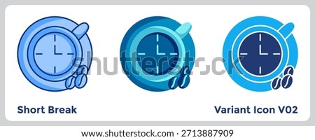 Short Break Icon encourages regular pauses to prevent mental fatigue and maintain consistent performance. Blue, Flat Blue, Dualtone style.