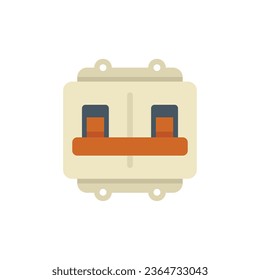 Short breaker icon flat vector. Fuse panel. Safety power isolated