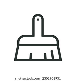 Short broom isolated icon, broom with short handle vector icon with editable stroke