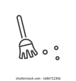 Pincel corto de paja unida.Icono de habitación en estilo plano.Ilustración vectorial.
