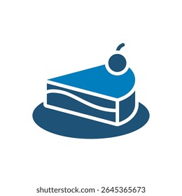 kurzes Kuchen-Symbol, Vektordesign im trendigen Stil
