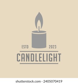 Short Candle light vector illustration logo design