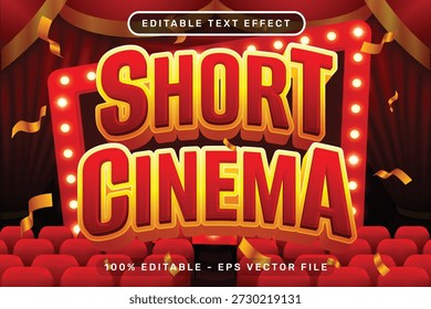 Short Cinema 3D Text Effect with Classic Movie Theater Ornament