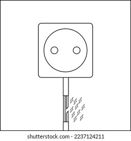 Short circuit. Faulty socket. Wiring problem, dangerous electricity. Bare wires, electrical shock from outlet