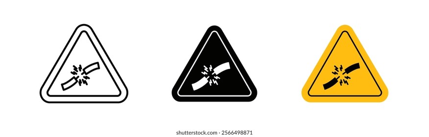 Short circuit icon flat and linear vector illustration on white background.
