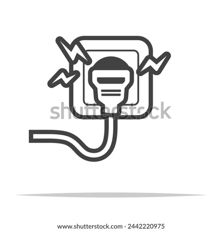 Short circuit icon transparent vector isolated