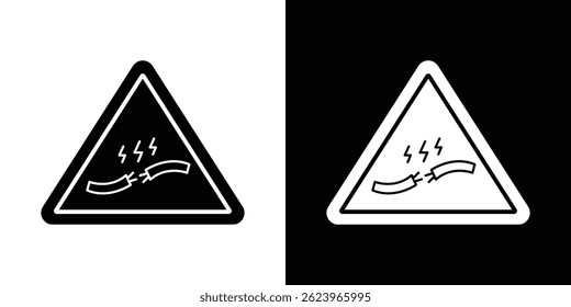 Short circuit icon vector, solid logo illustration, pictogram