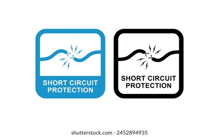 Short circuit protection logo badge. Suitable for electrical short circuit