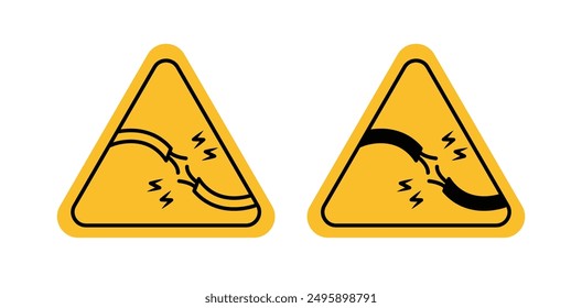 Kurzschluss-Vektorsymbol in schwarzer Farbe eingestellt.