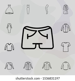 Short clothes, dress, woman icon. Universal set of clothes for website design and development, app development