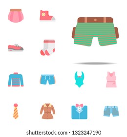 Short color icon. Clothes icons universal set for web and mobile