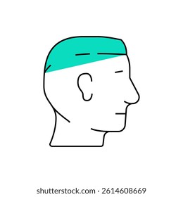 short cut hairstyle male line icon vector. short cut hairstyle male sign. isolated symbol illustration