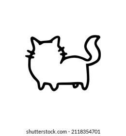 
Corto y lindo gato. Ilustración simple.